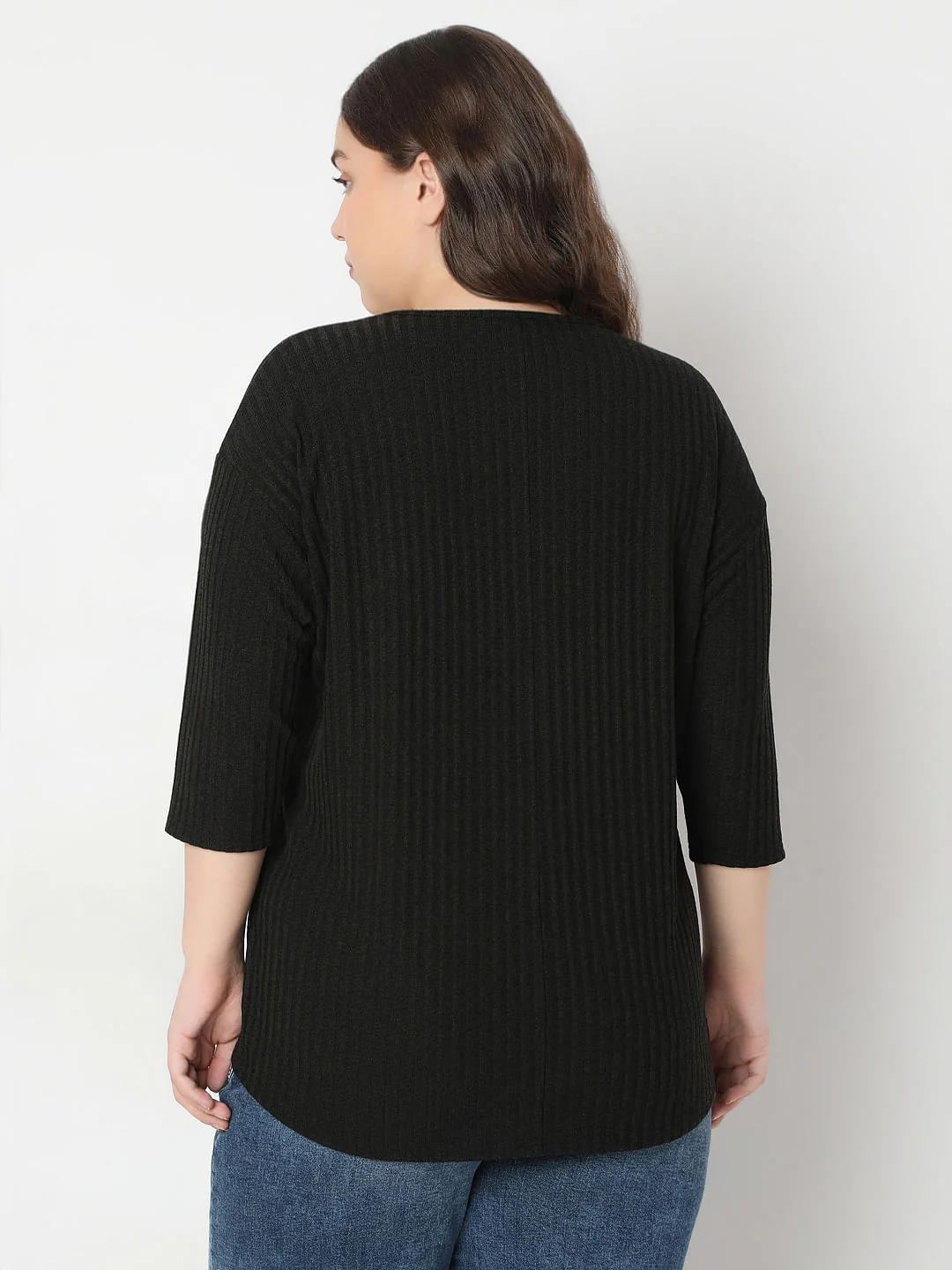 Curve Black Round Neck Top - Image 4