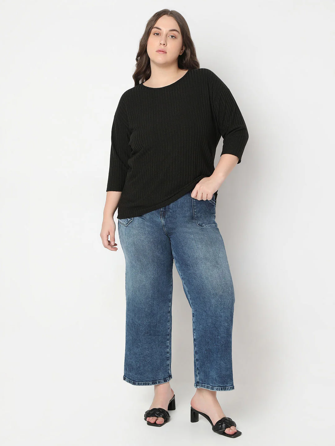 Curve Black Round Neck Top - Image 5