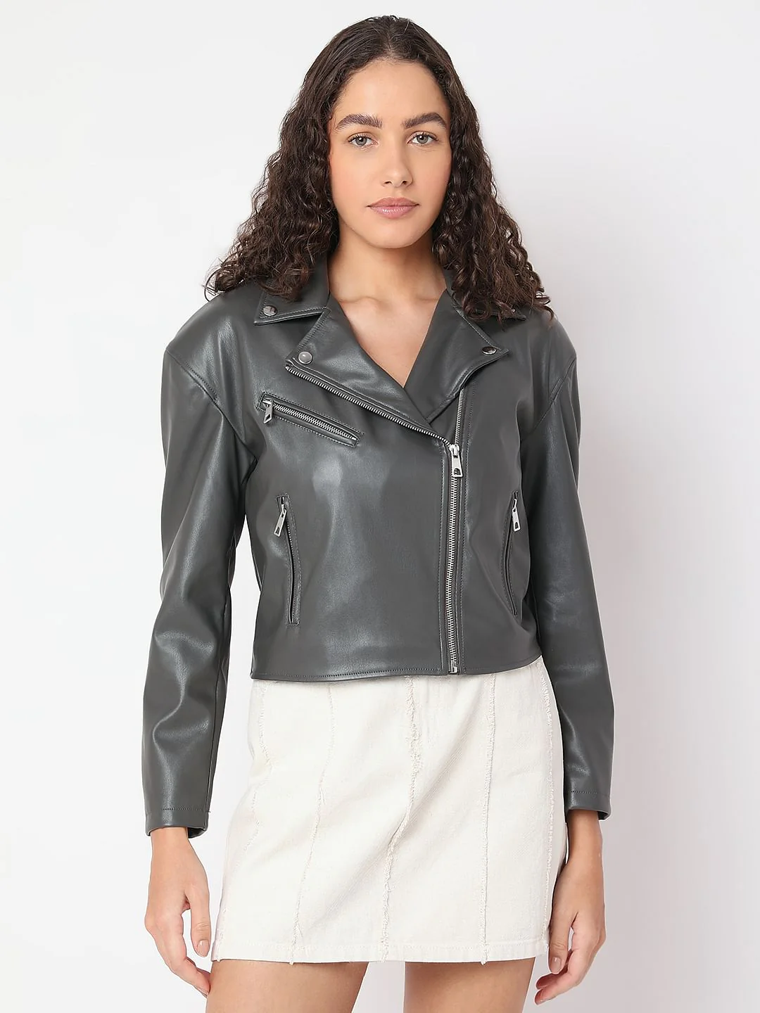 Grey Biker Jacket - Image 2