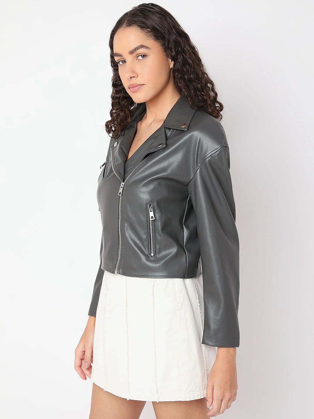 Grey Biker Jacket - Image 3