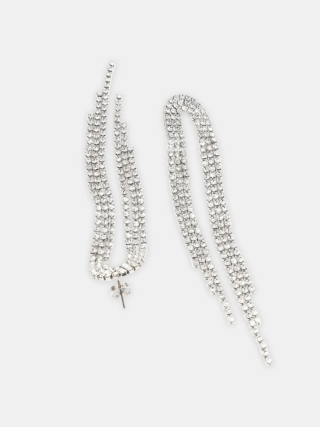 Silver Rhinestone Earring - Image 4