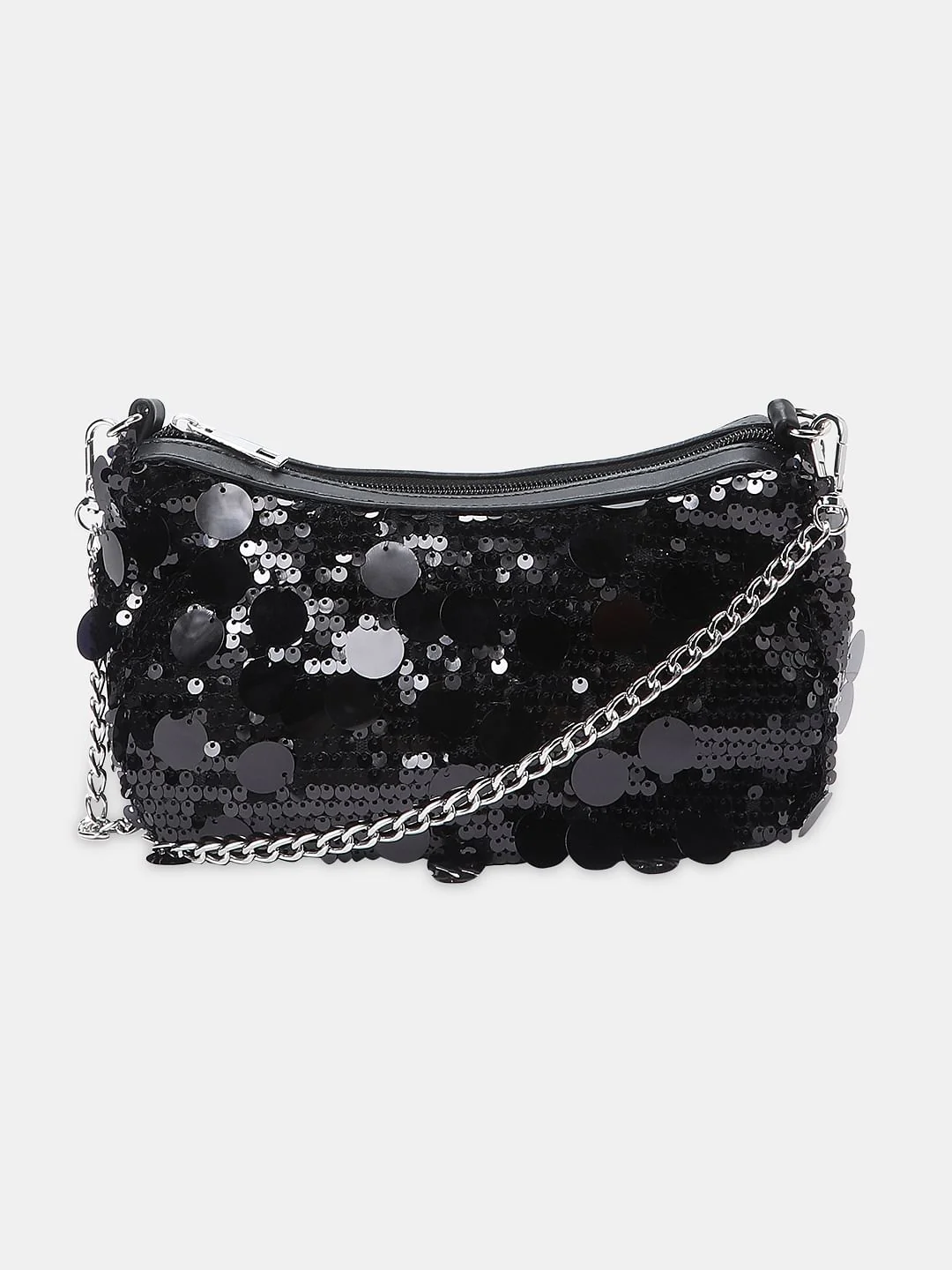 Black Sequin Crossbody Bag - Image 2