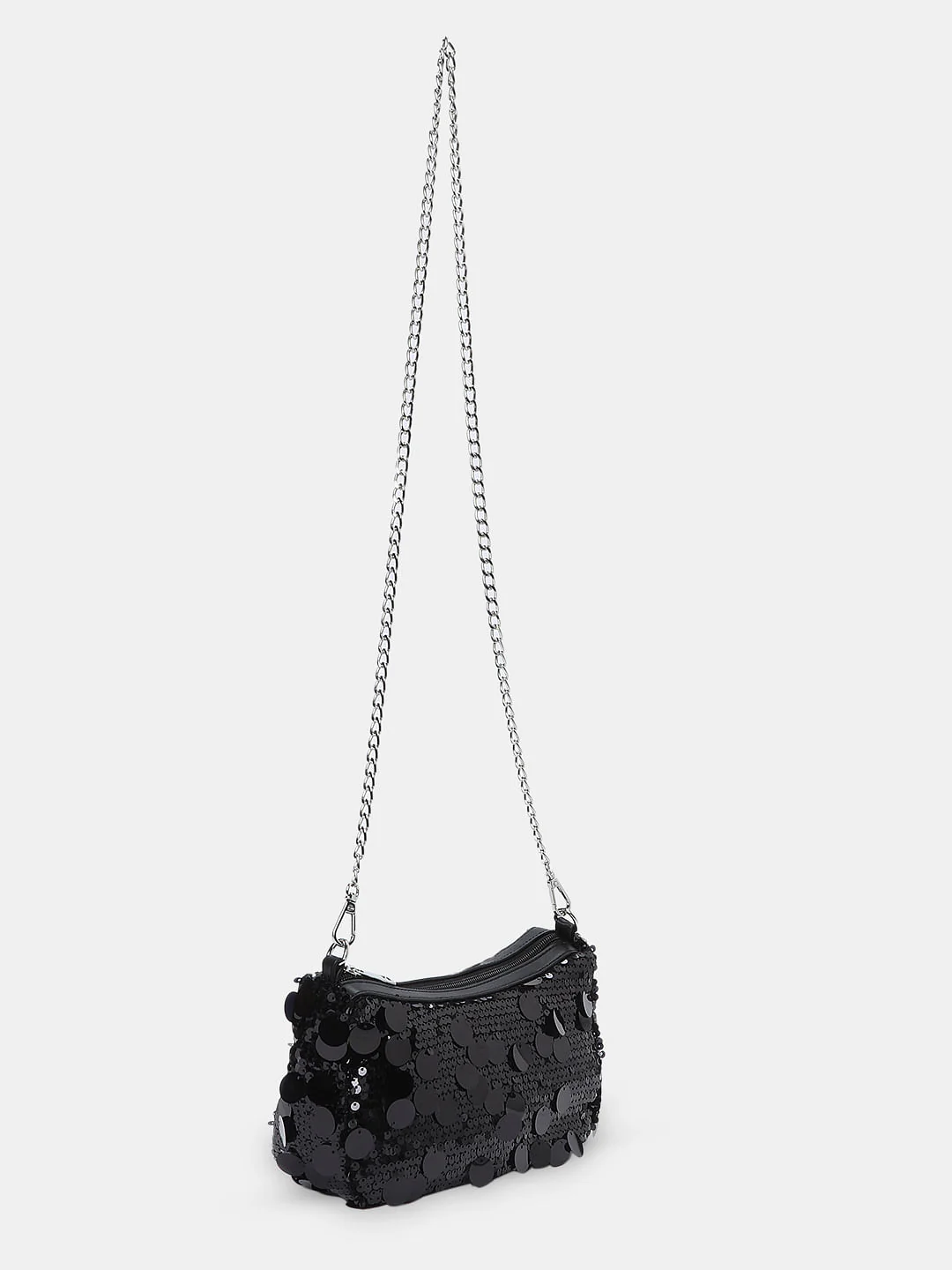 Black Sequin Crossbody Bag - Image 3