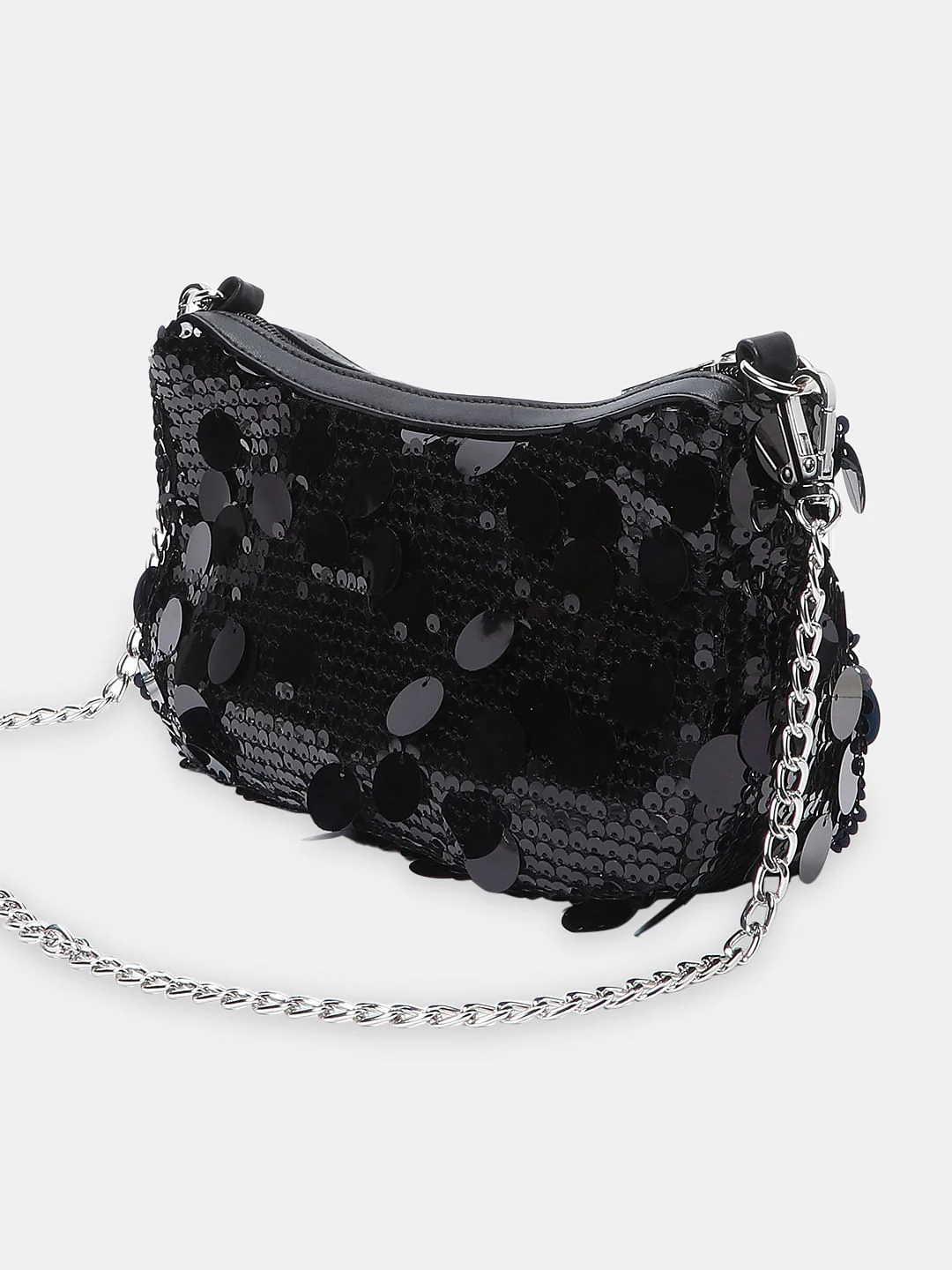 Black Sequin Crossbody Bag - Image 4