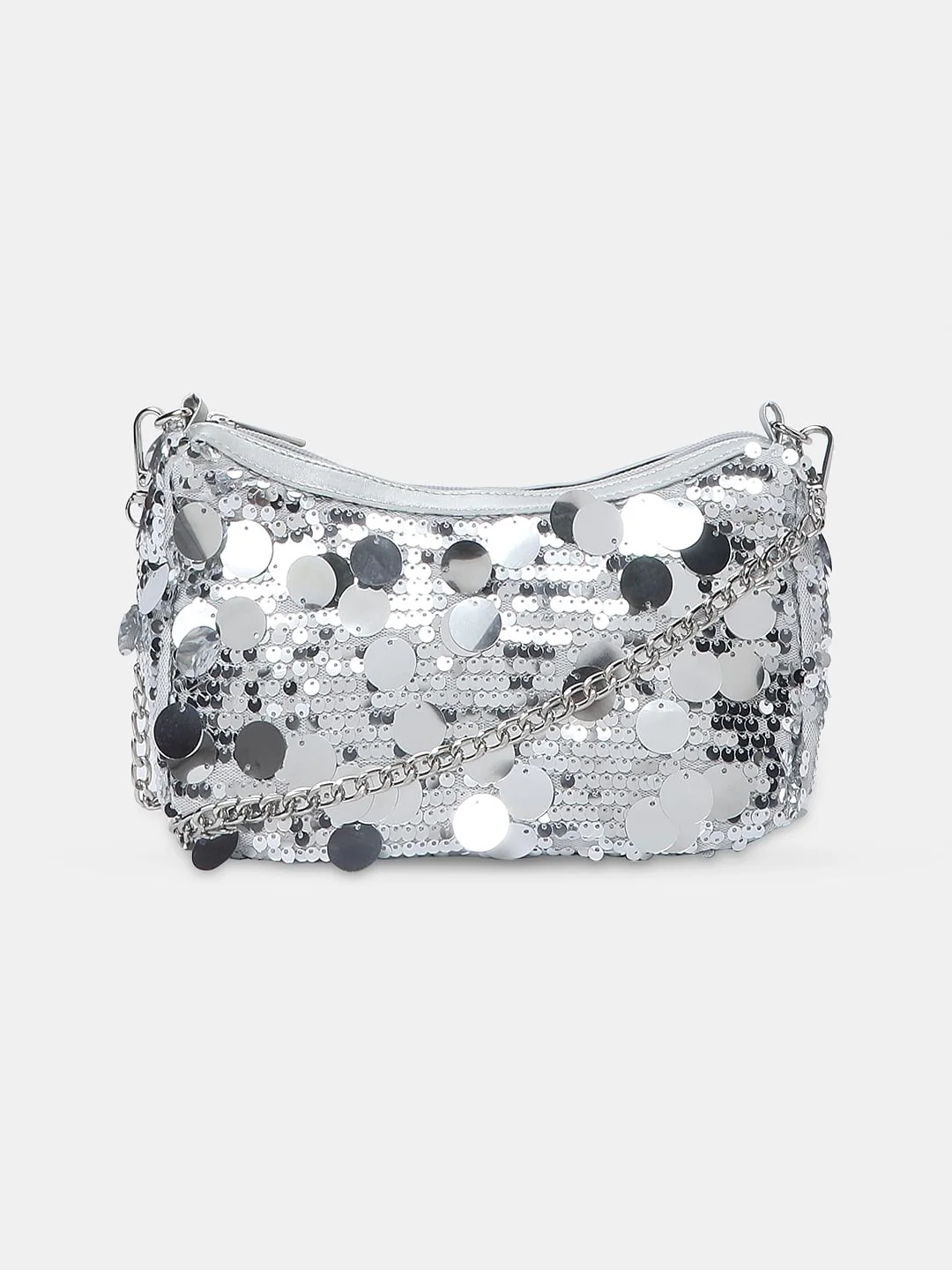 Silver Sequin Crossbody Bag - Image 2