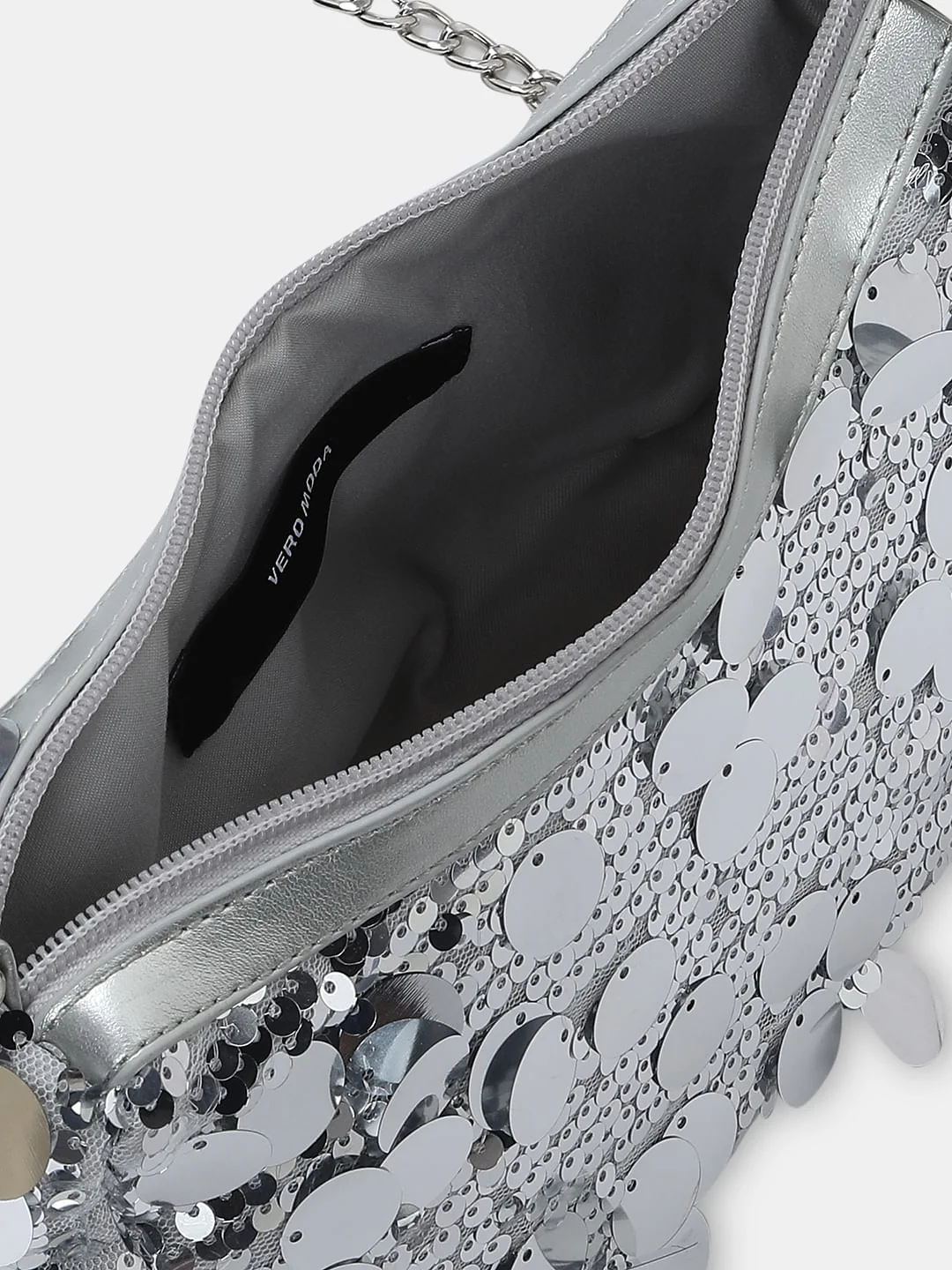 Silver Sequin Crossbody Bag - Image 5
