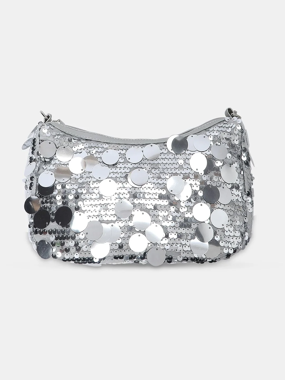 Silver Sequin Crossbody Bag - Image 6