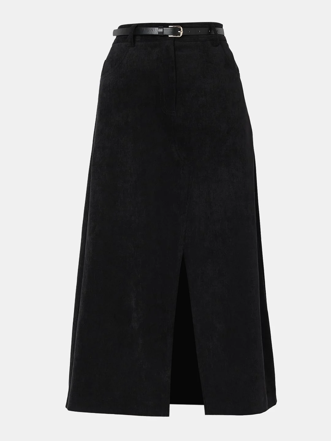 Black Mid Rise Slit Skirt - Image 7