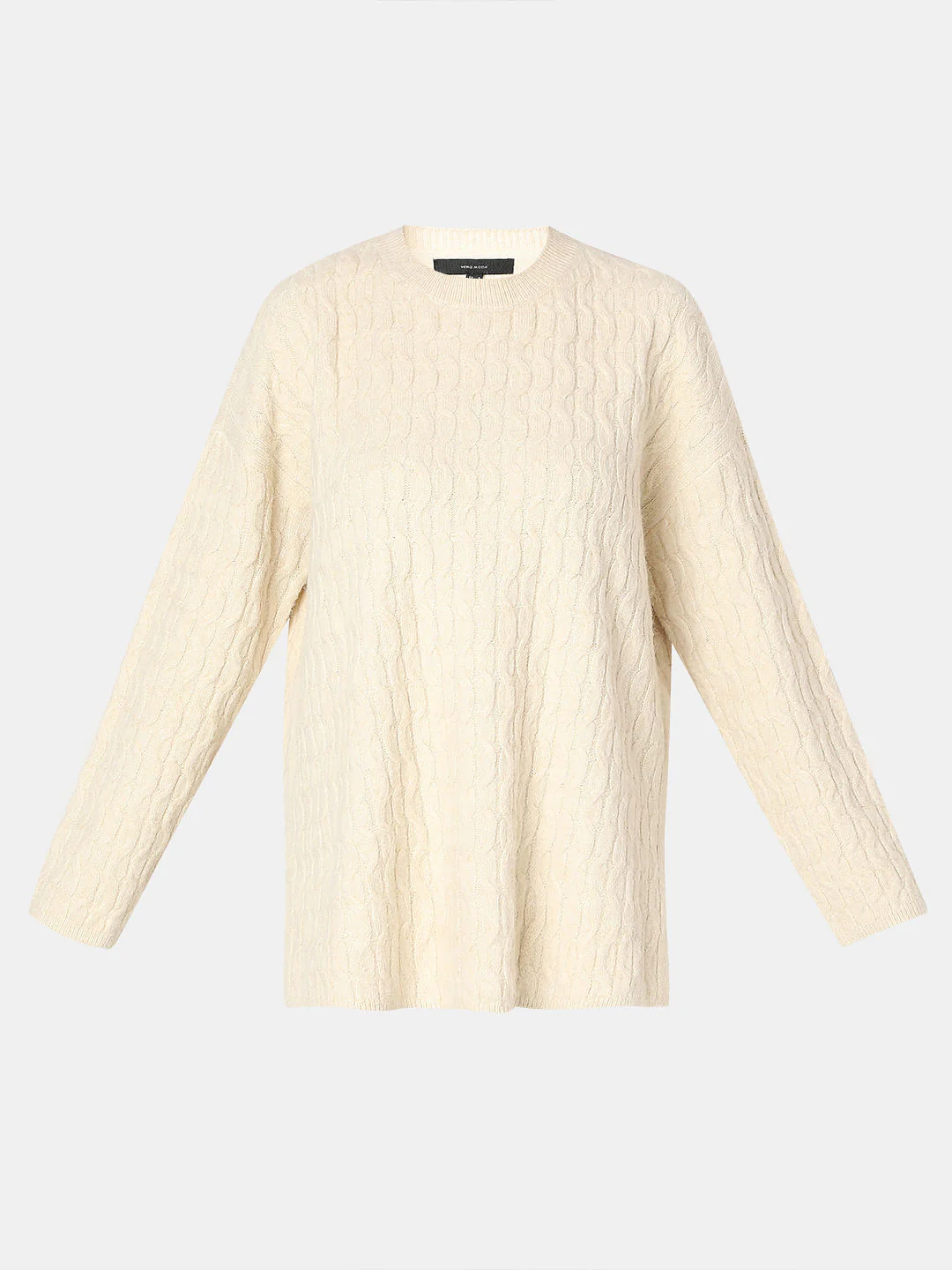 Beige Oversized Knit Pullover - Image 7