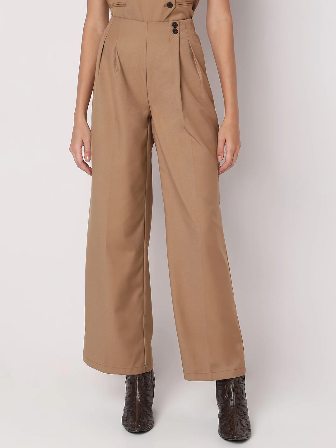 Beige Wide Leg Pant - Image 2