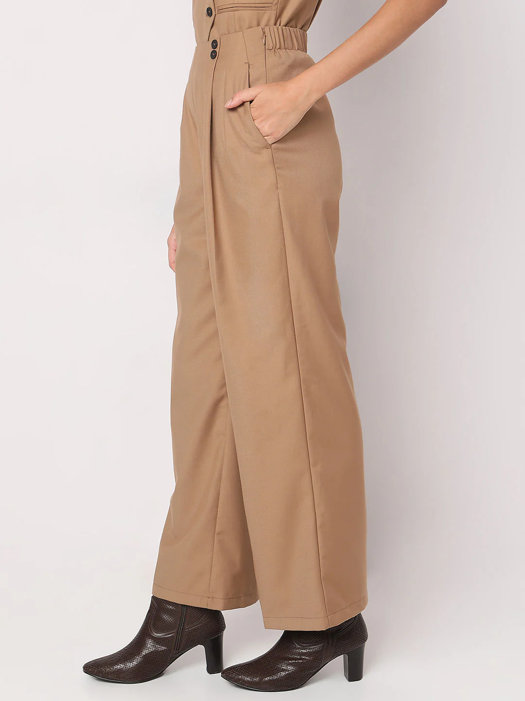 Beige Wide Leg Pant - Image 3