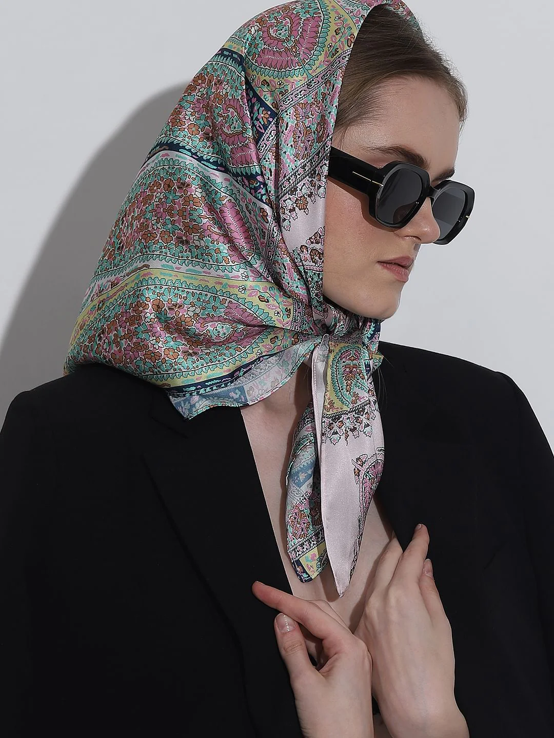 Light Pink Paisley Print Scarf