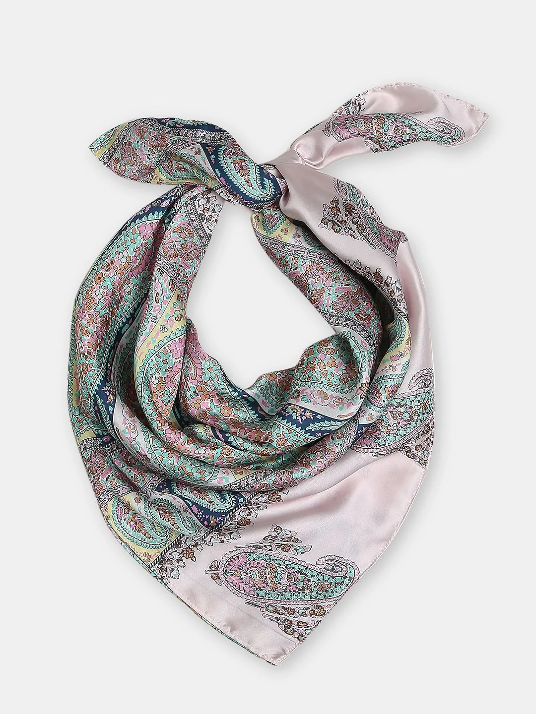 Light Pink Paisley Print Scarf - Image 2