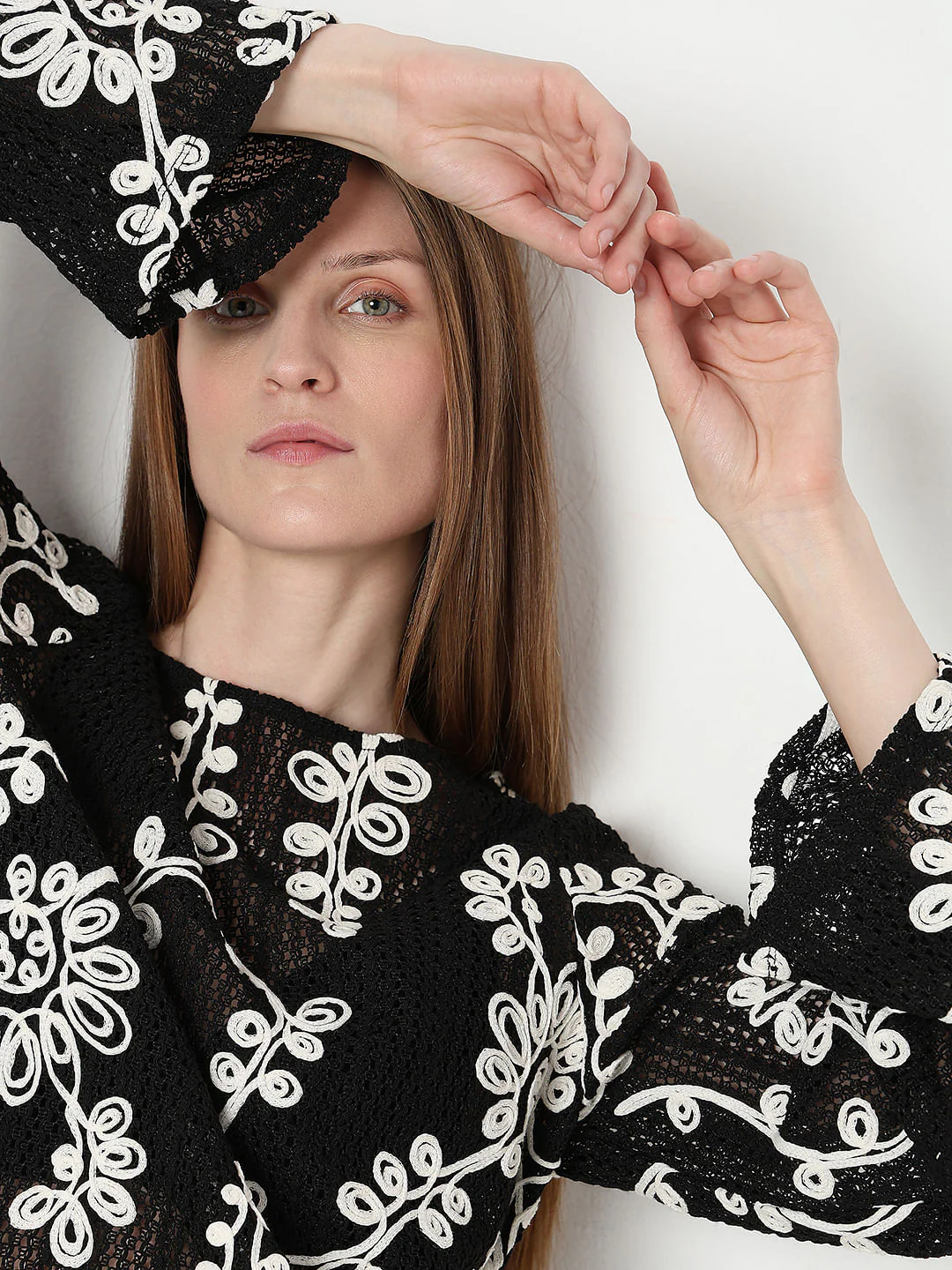 Black Embroidered Co-Ord Set Top - Image 6