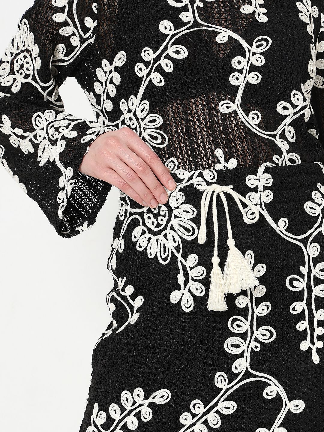 Black Embroidered Co-Ord Set Top - Image 8