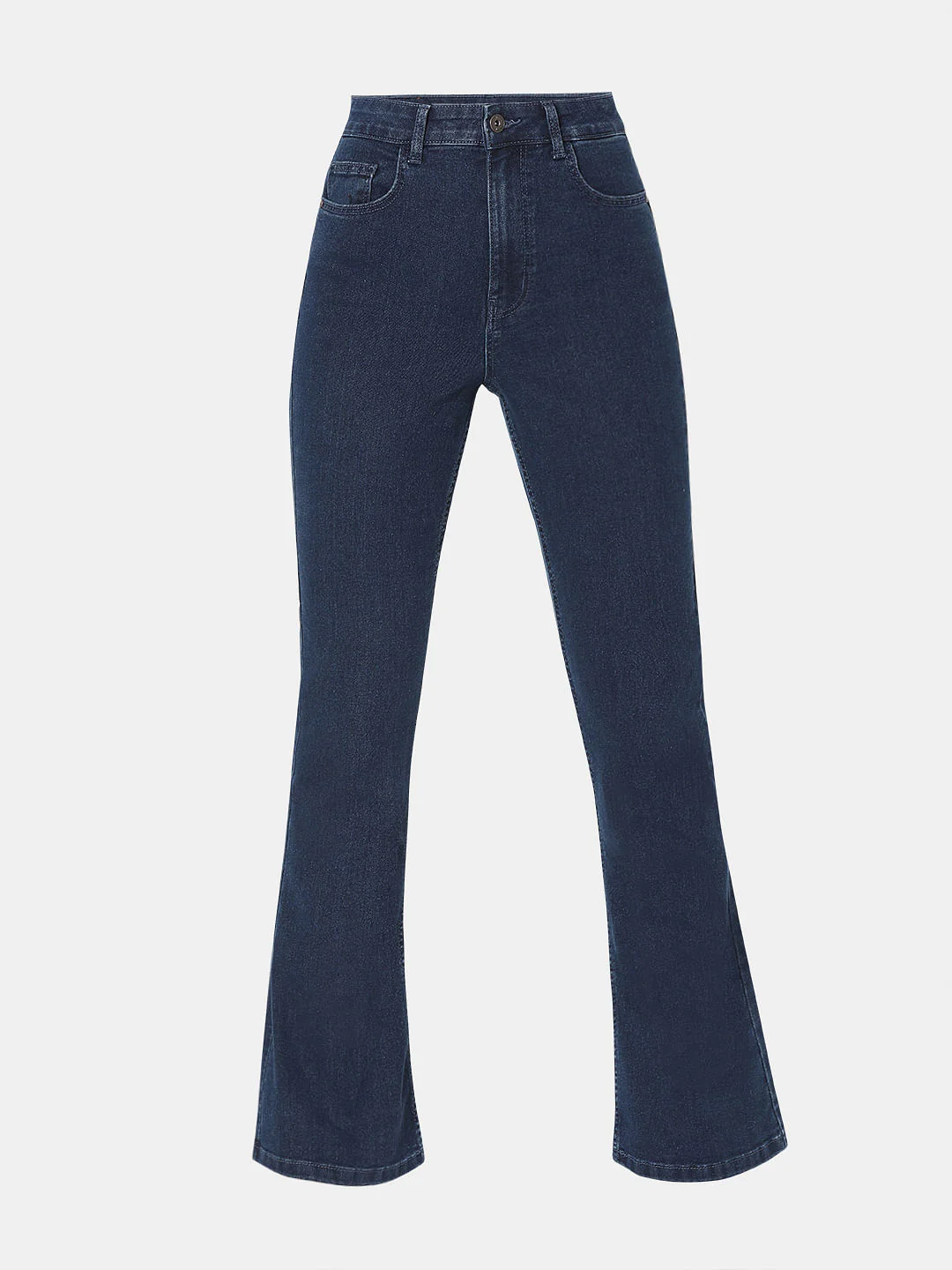 Dark Blue High Rise Flared Jeans - Image 7