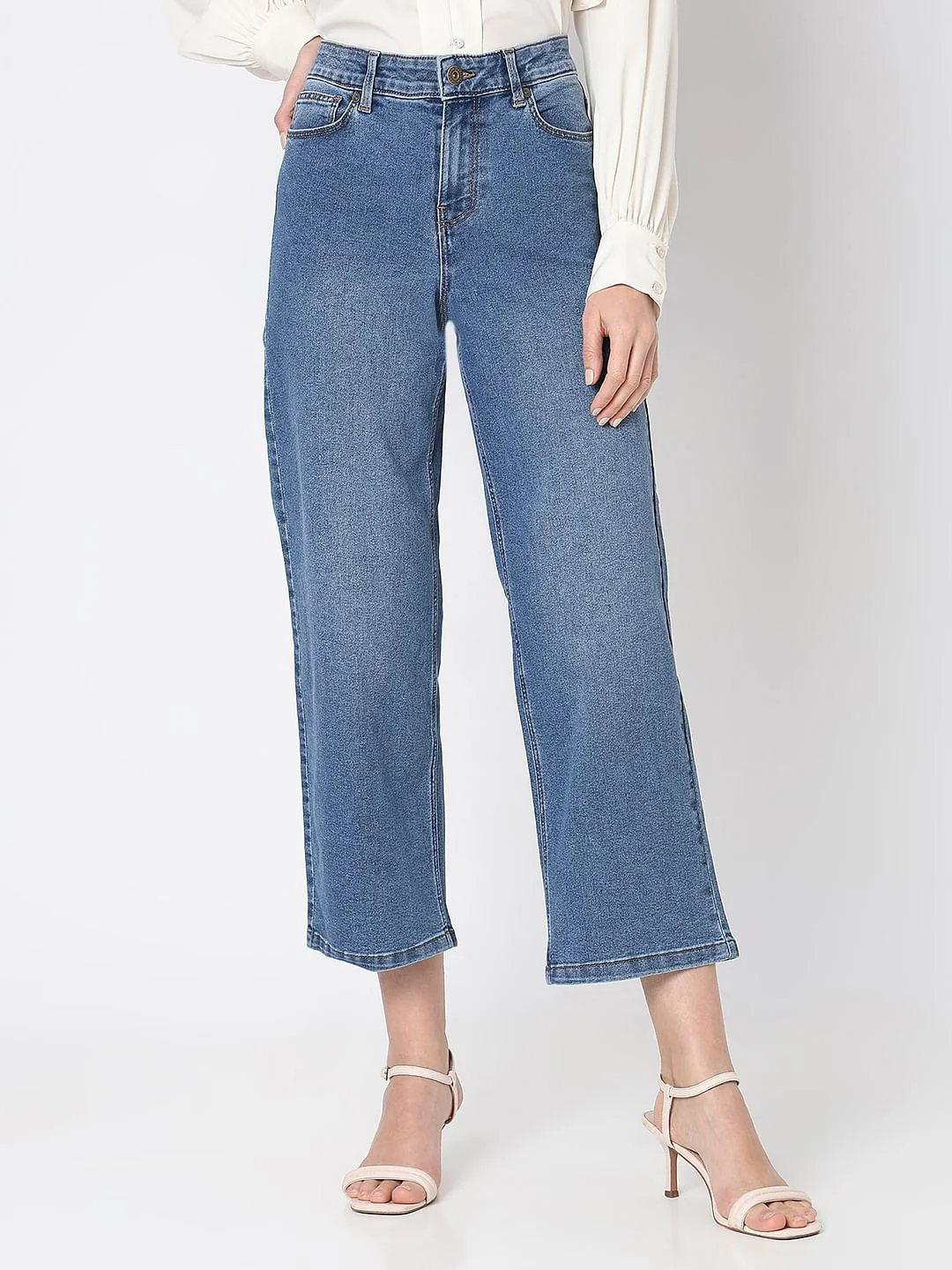 Blue High Rise Washed Zoey Wide-Leg Jeans - Image 2