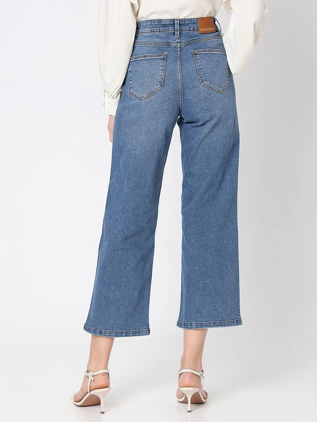 Blue High Rise Washed Zoey Wide-Leg Jeans - Image 4