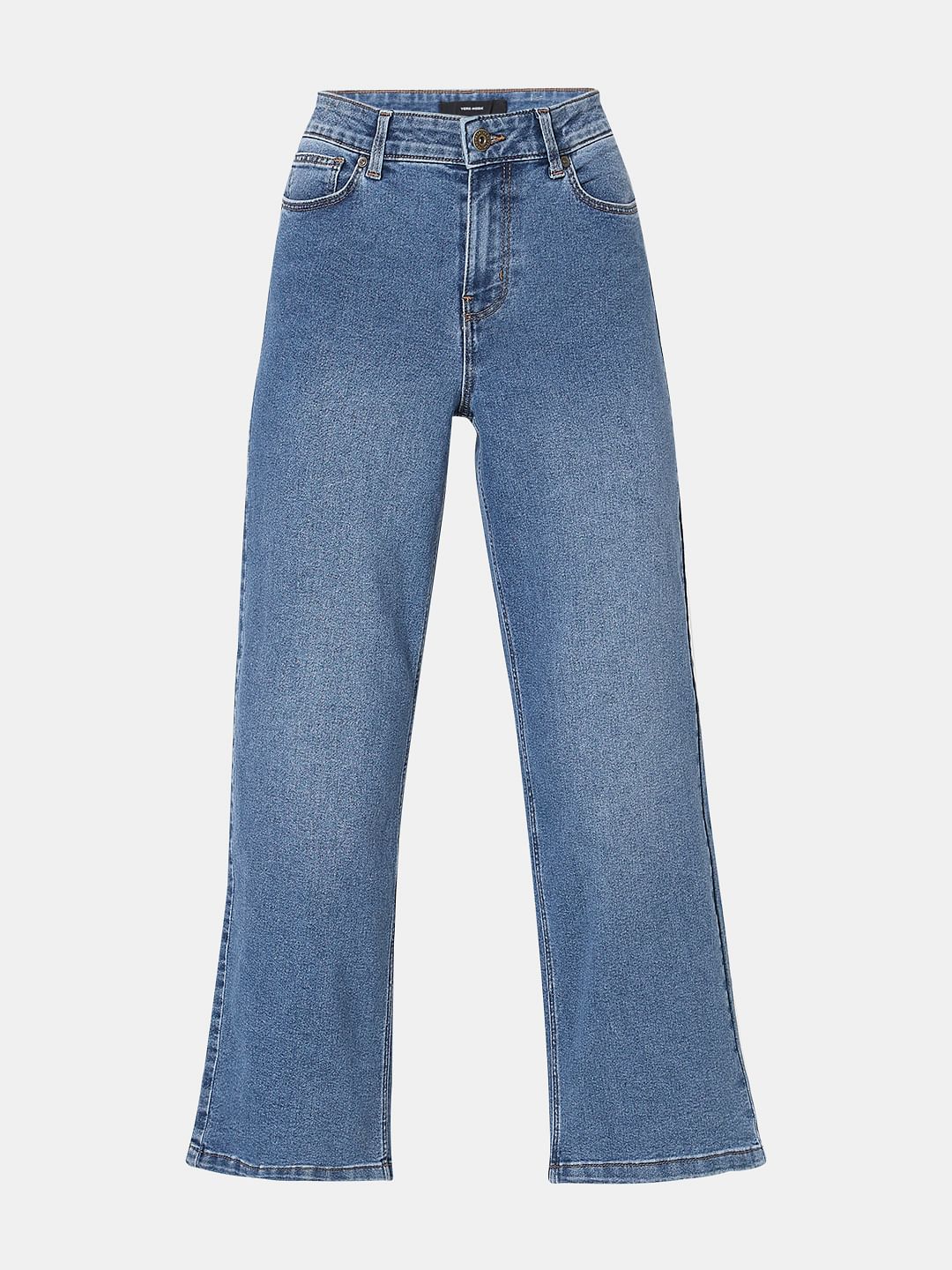 Blue High Rise Washed Zoey Wide-Leg Jeans - Image 7