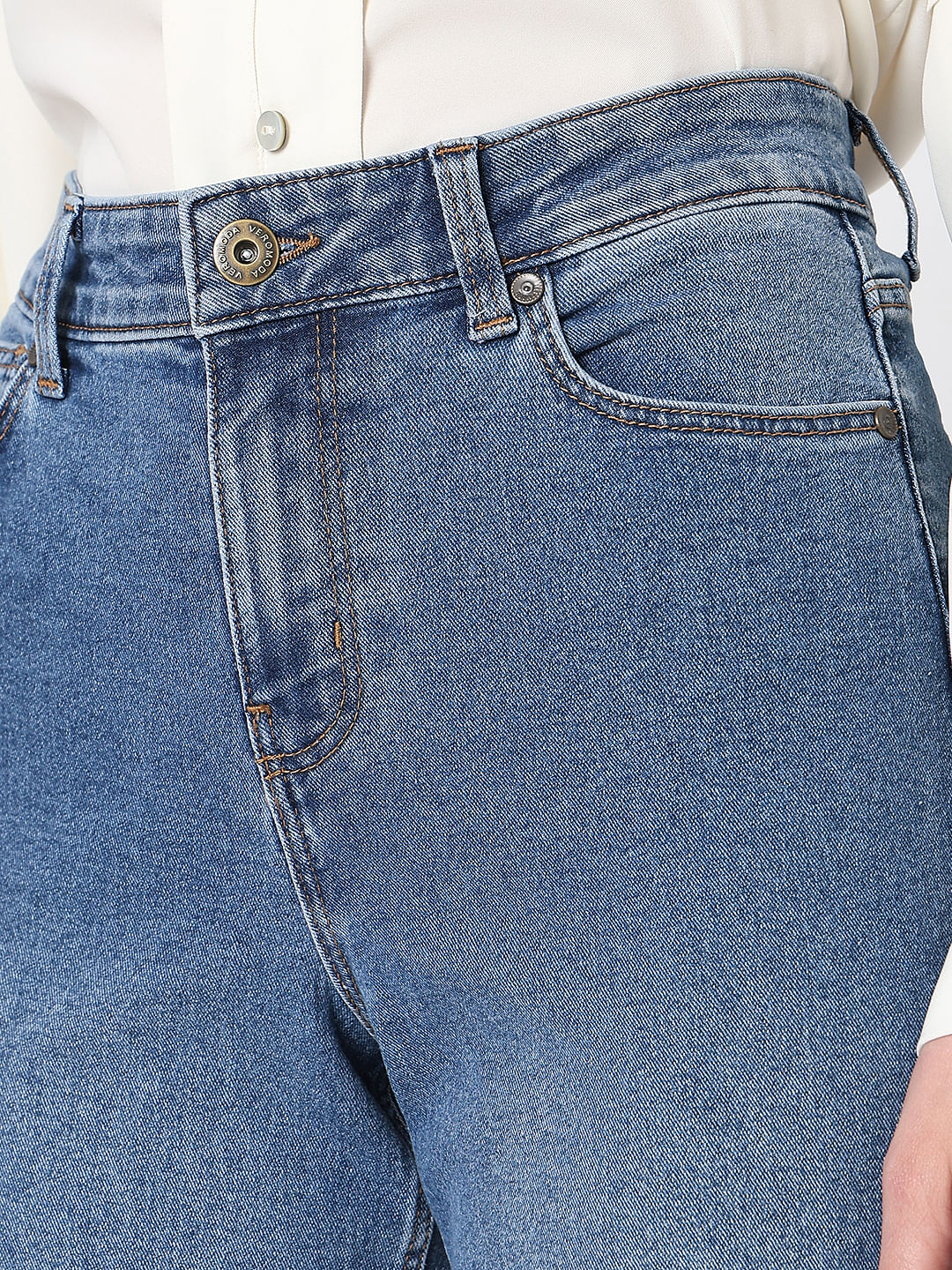 Blue High Rise Washed Zoey Wide-Leg Jeans - Image 8