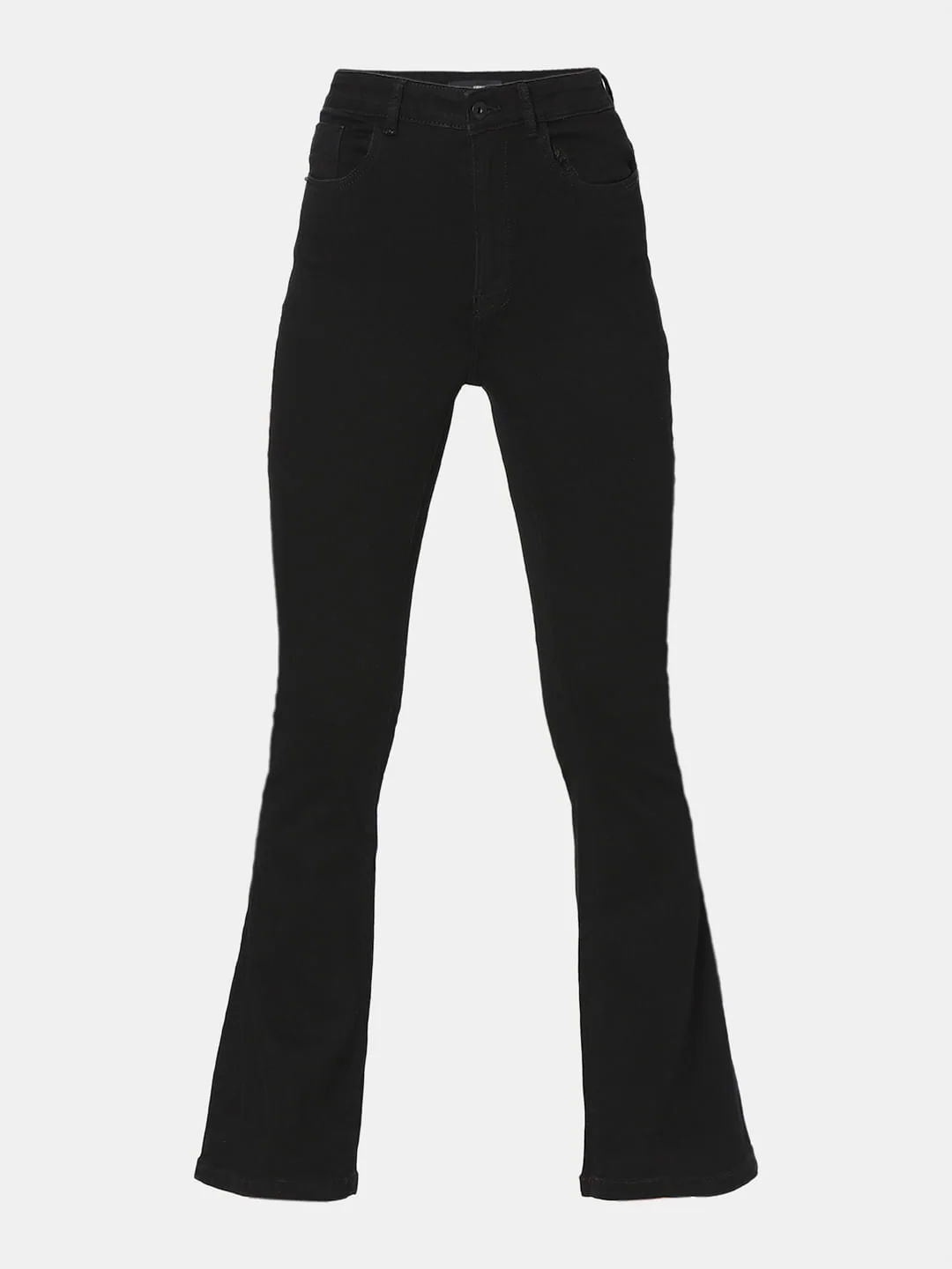 Black High Rise Flared Jeans - Image 7