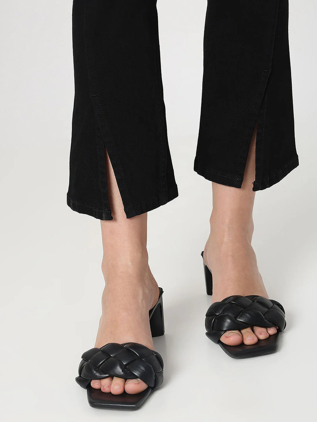 Black High Rise Flared Jeans - Image 9