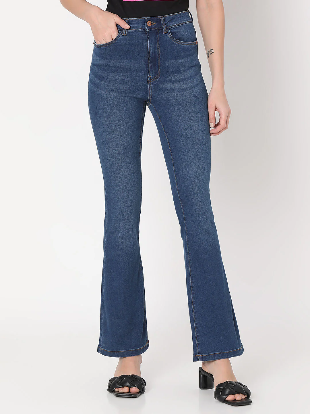 Blue High Rise Petra Bootcut Jeans - Image 2