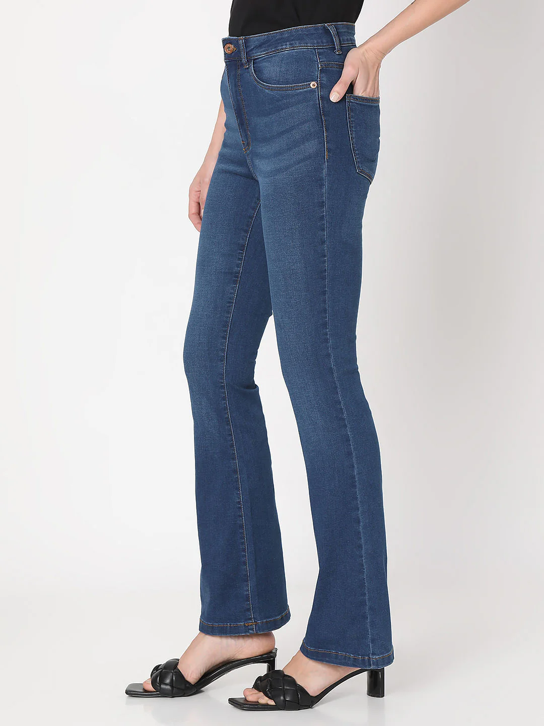 Blue High Rise Petra Bootcut Jeans - Image 3