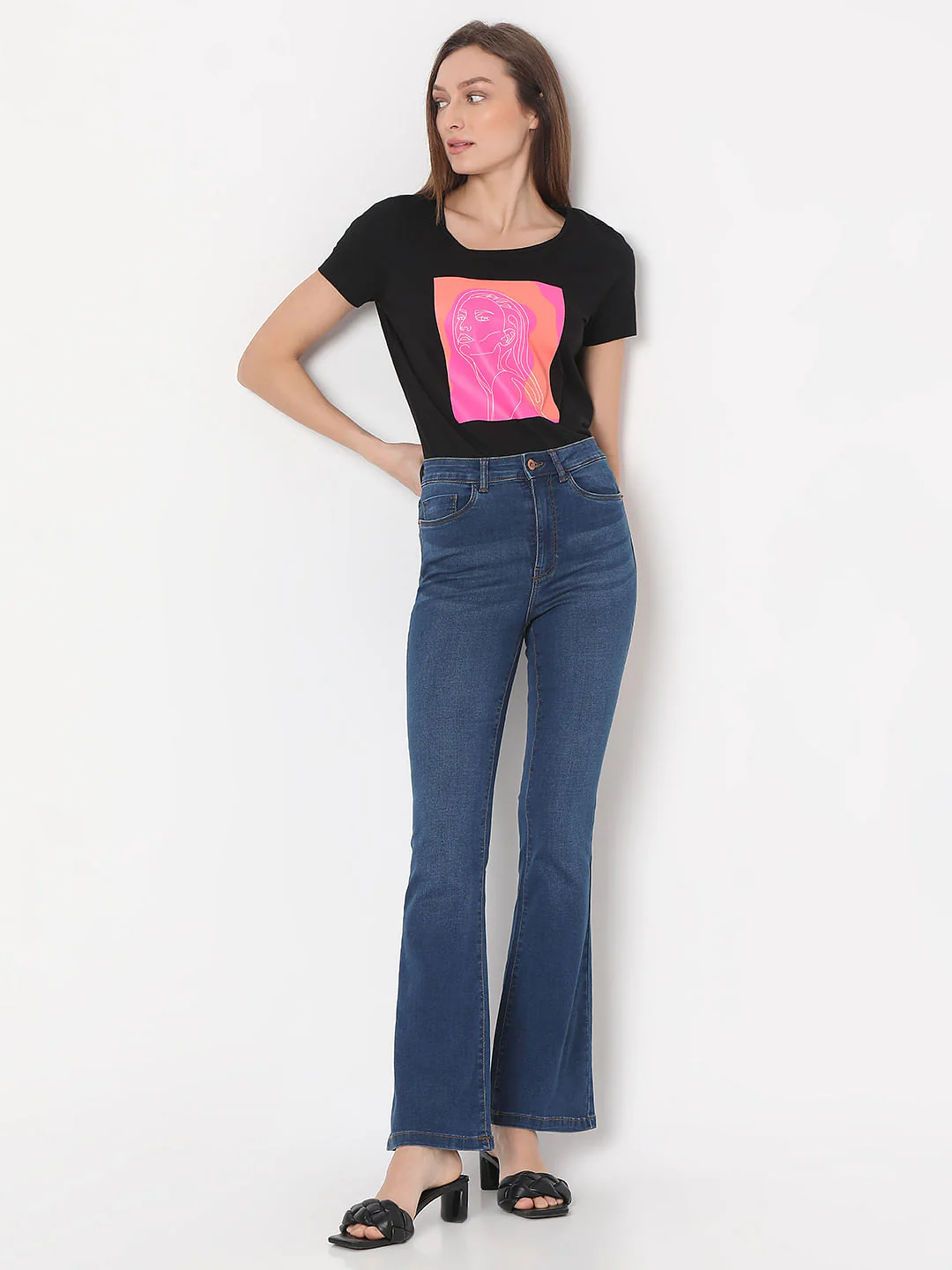 Blue High Rise Petra Bootcut Jeans - Image 5