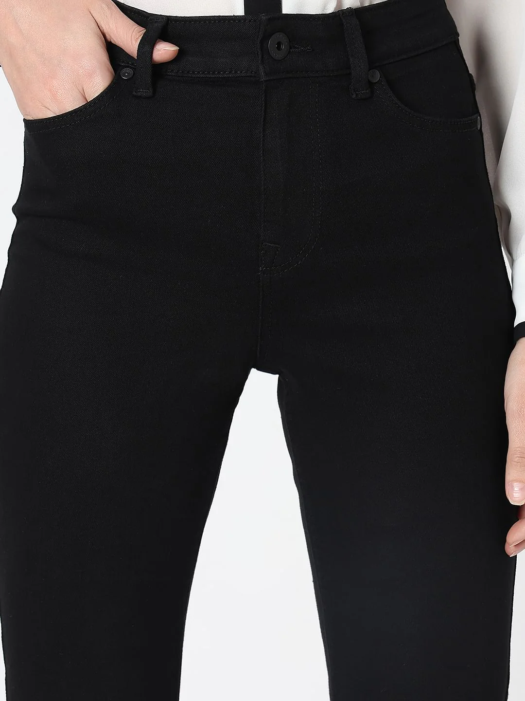 Black Mid Rise Wendy Skinny Fit Jeans - Image 6