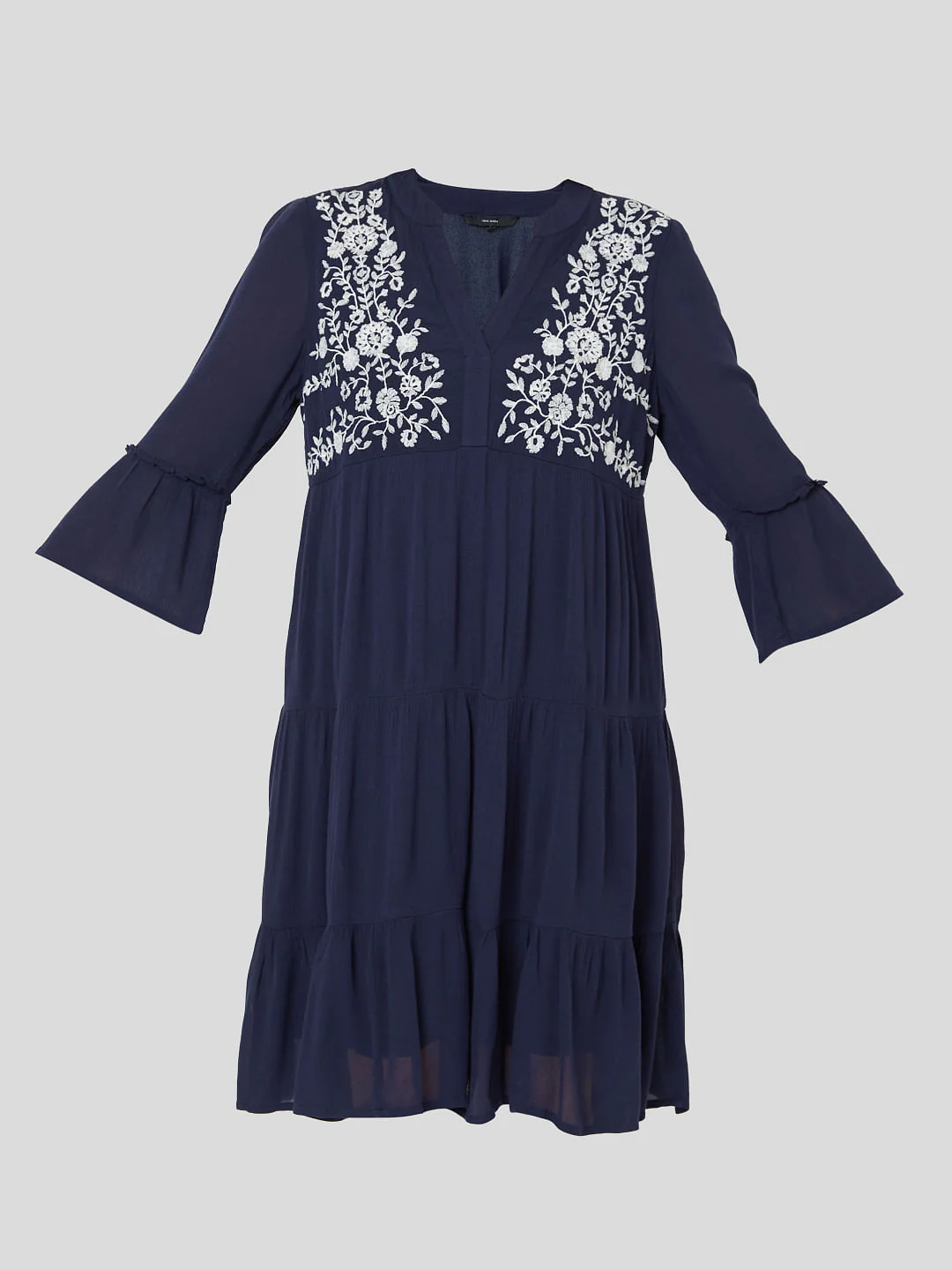 Blue Embroidered Shift Dress - Image 6