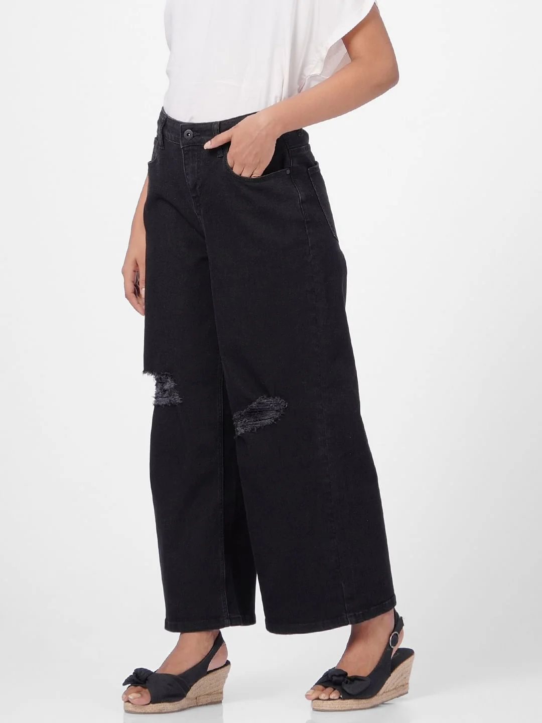 Black Zoey Wide-Leg Jeans - Image 2
