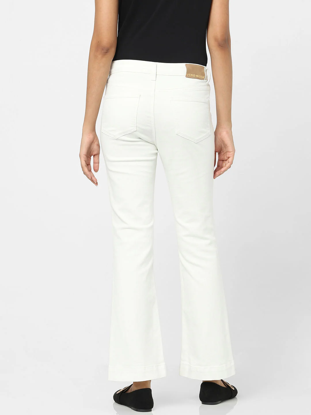 White Plain Coloured Jeans - Image 3