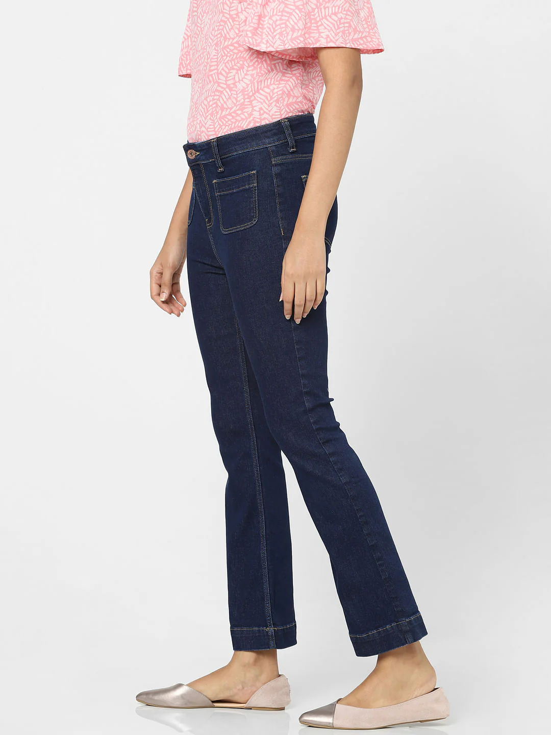 Dark Blue Mid Rise Petra Bootcut Jeans - Image 2
