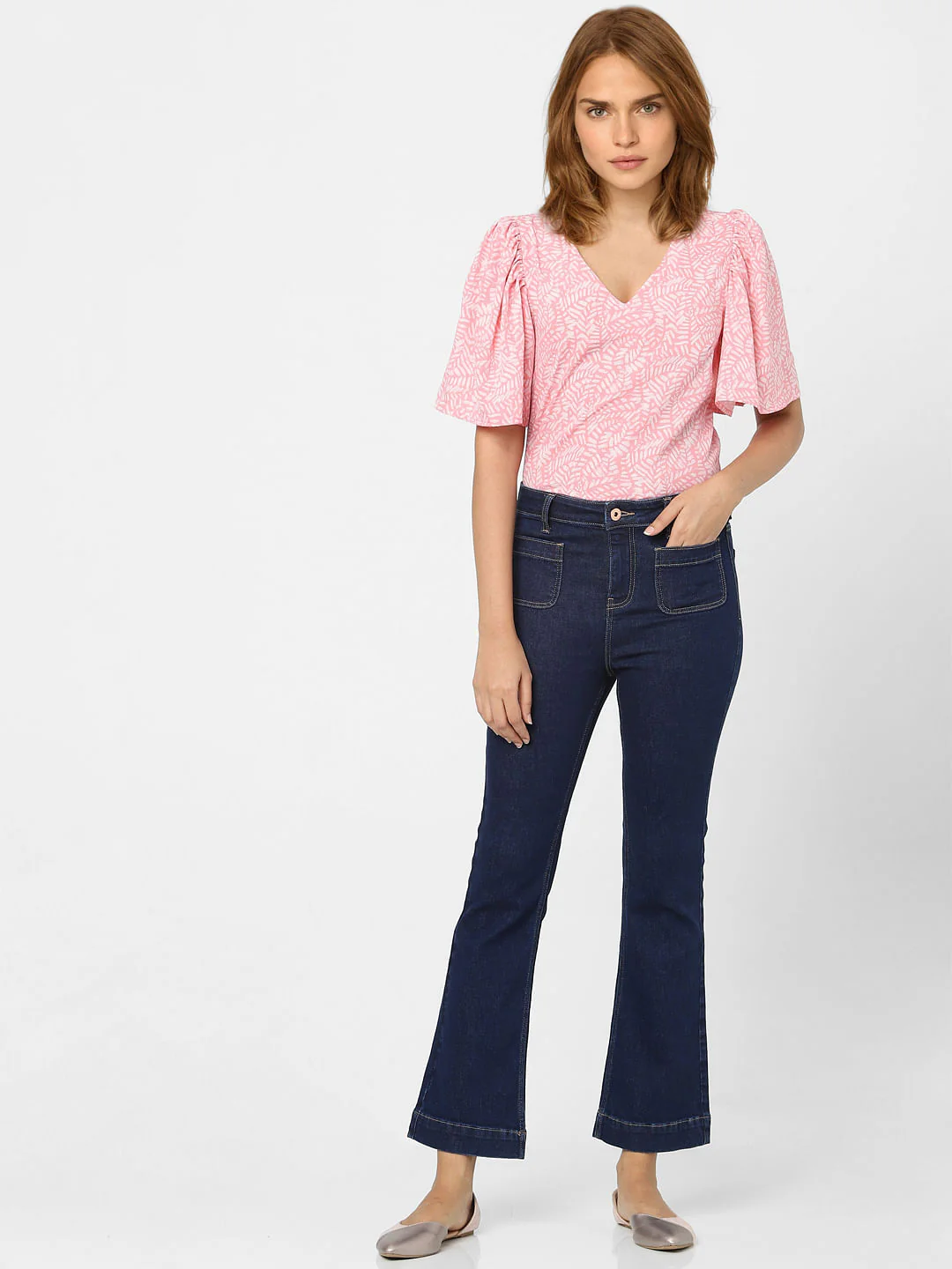 Dark Blue Mid Rise Petra Bootcut Jeans - Image 4