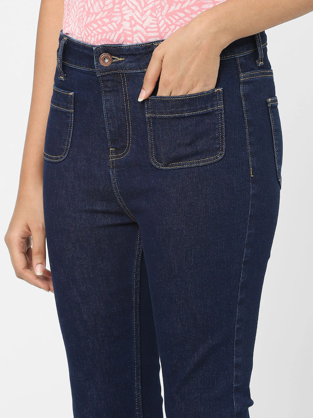 Dark Blue Mid Rise Petra Bootcut Jeans - Image 5