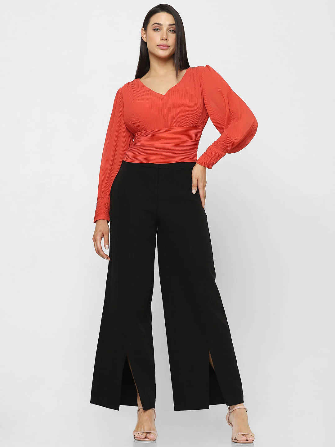 Orange Pleated Top - Image 7