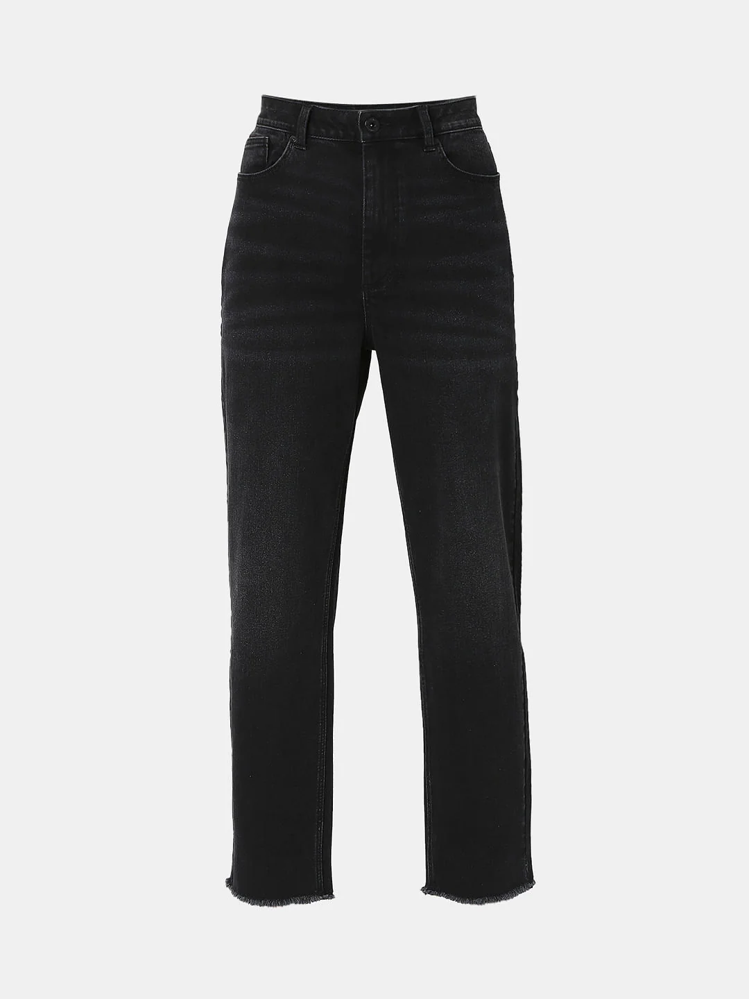 Black High Rise Mom Fit Jeans - Image 7