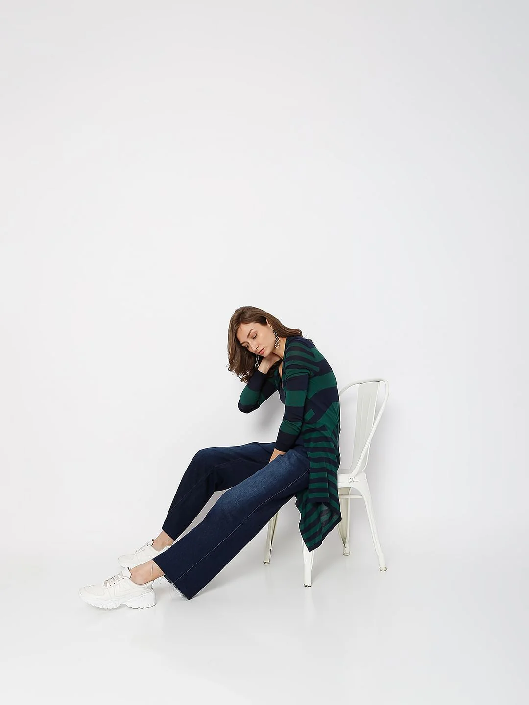 Blue Raw-Edge Zoey Wide-Leg Jeans