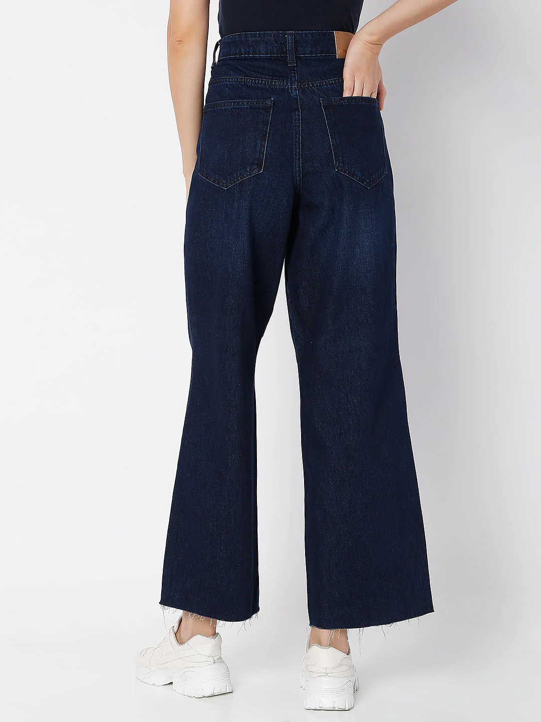 Blue Raw-Edge Zoey Wide-Leg Jeans - Image 4