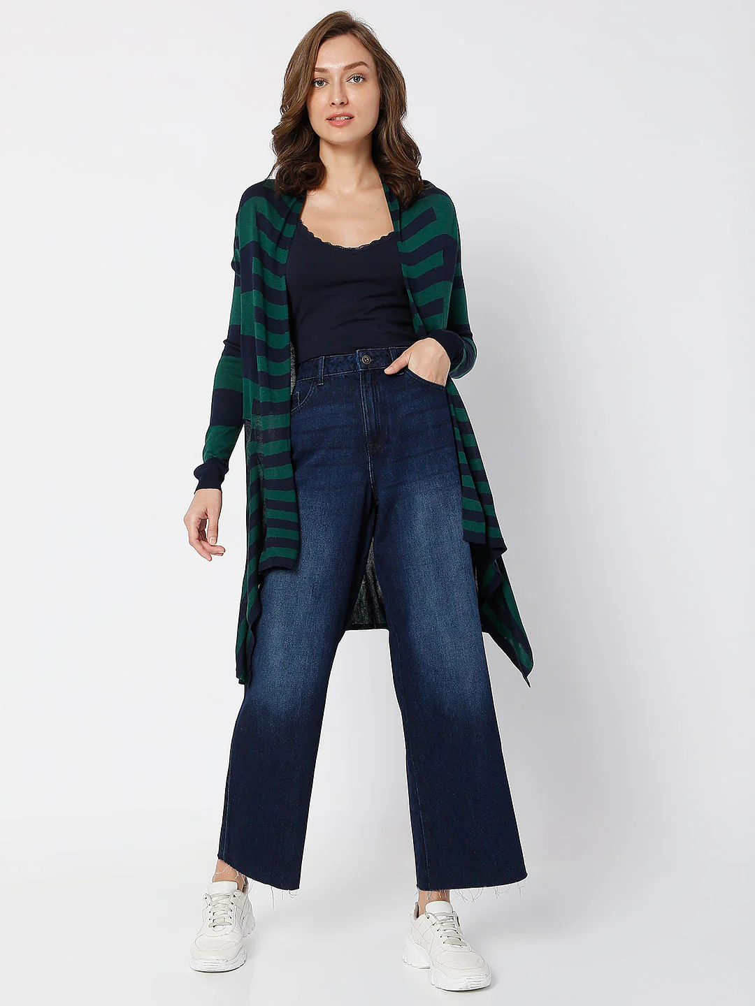 Blue Raw-Edge Zoey Wide-Leg Jeans - Image 6
