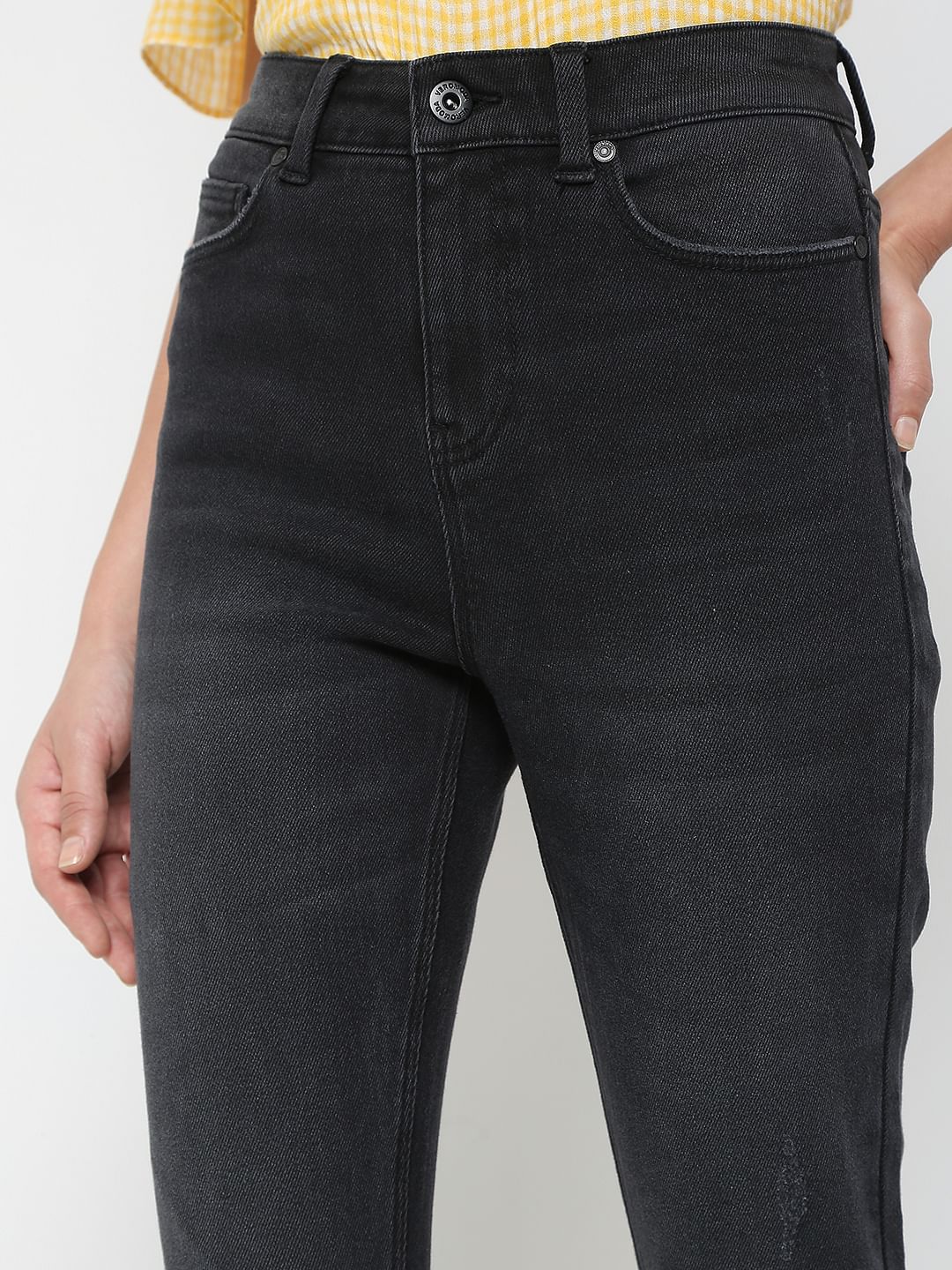 Black Mid Rise Faded Wendy Skinny Jeans - Image 5