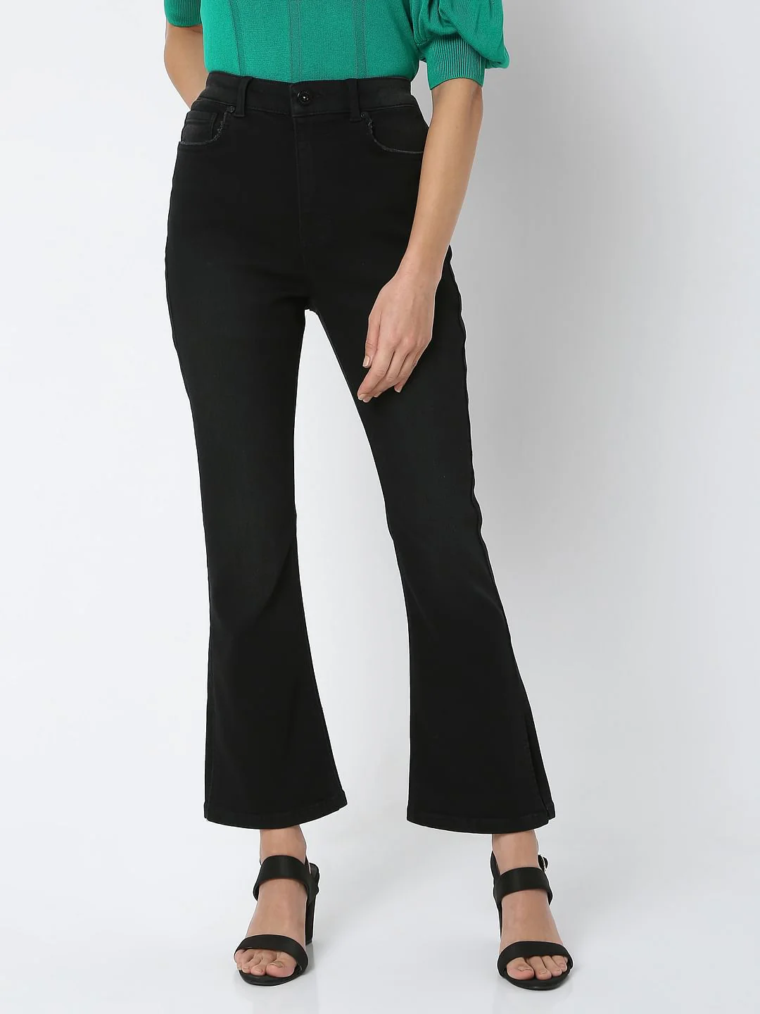 Black Mid Rise Petra Bootcut Jeans - Image 2