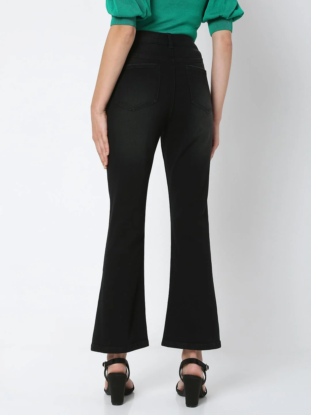 Black Mid Rise Petra Bootcut Jeans - Image 4