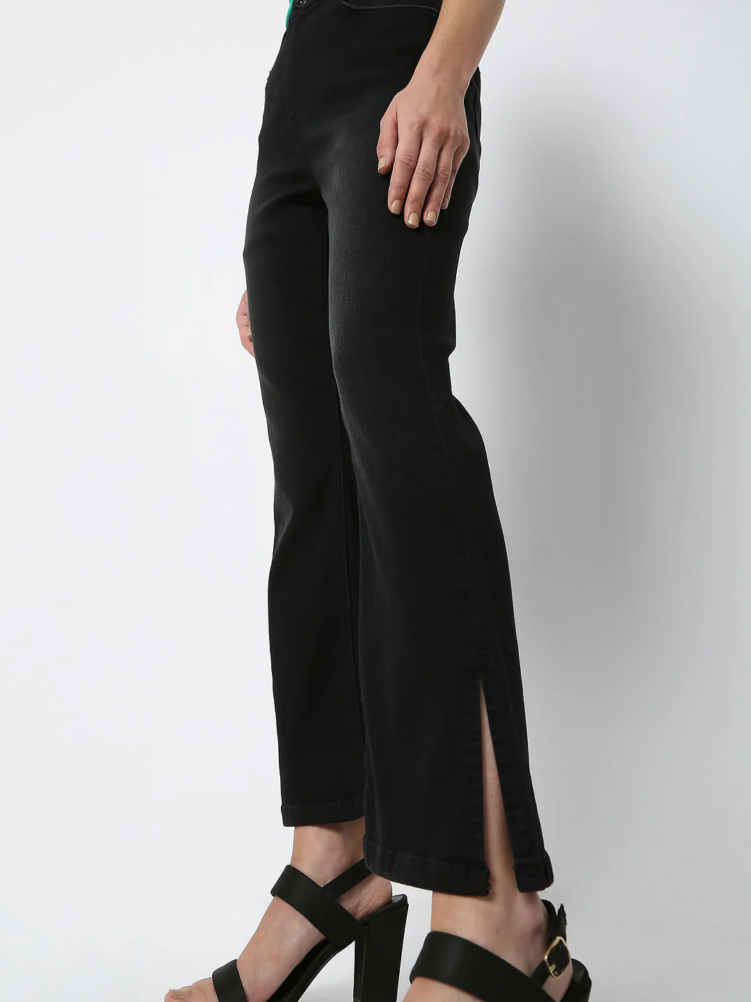 Black Mid Rise Petra Bootcut Jeans - Image 5
