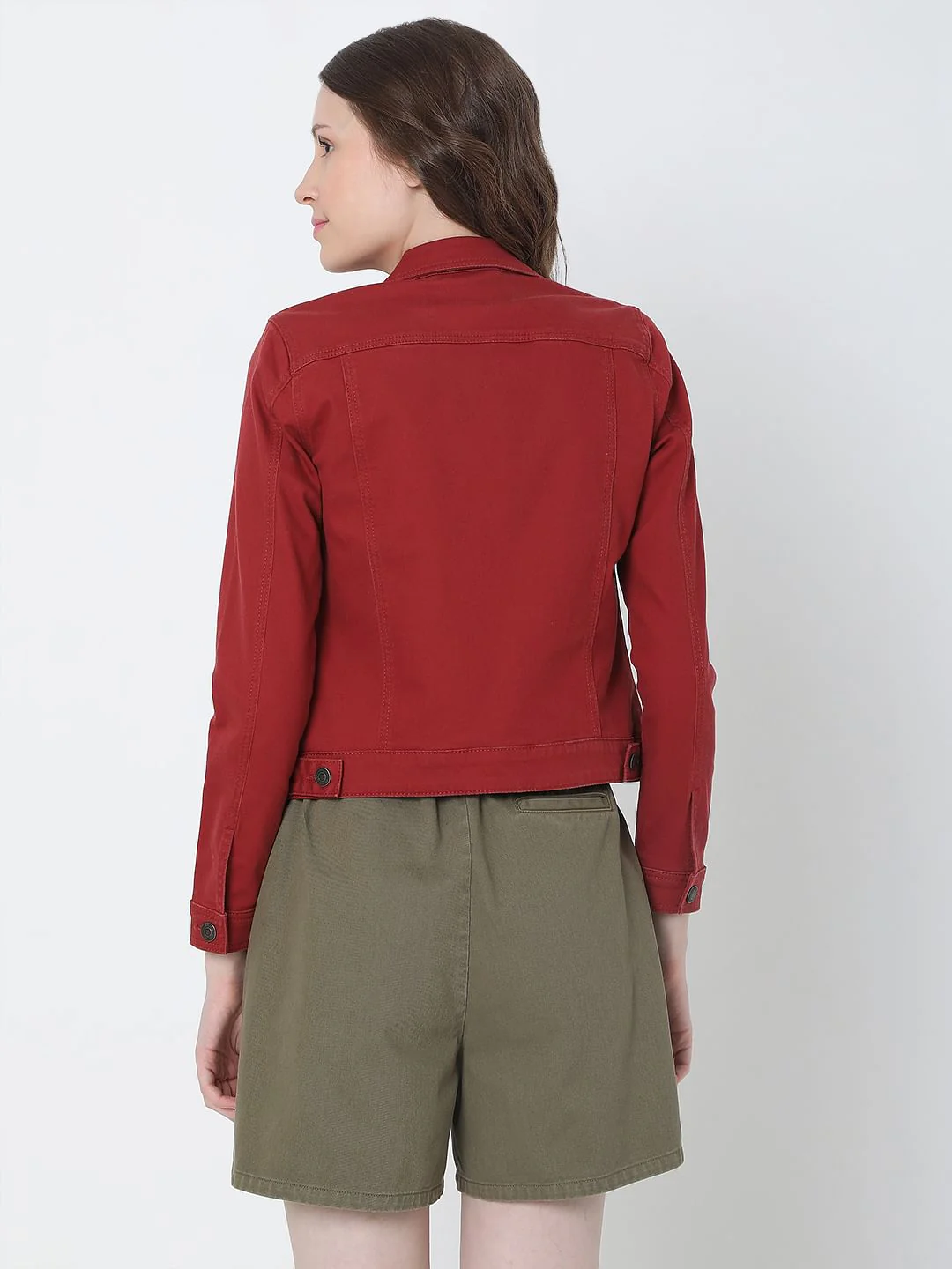Maroon Denim Jacket - Image 4