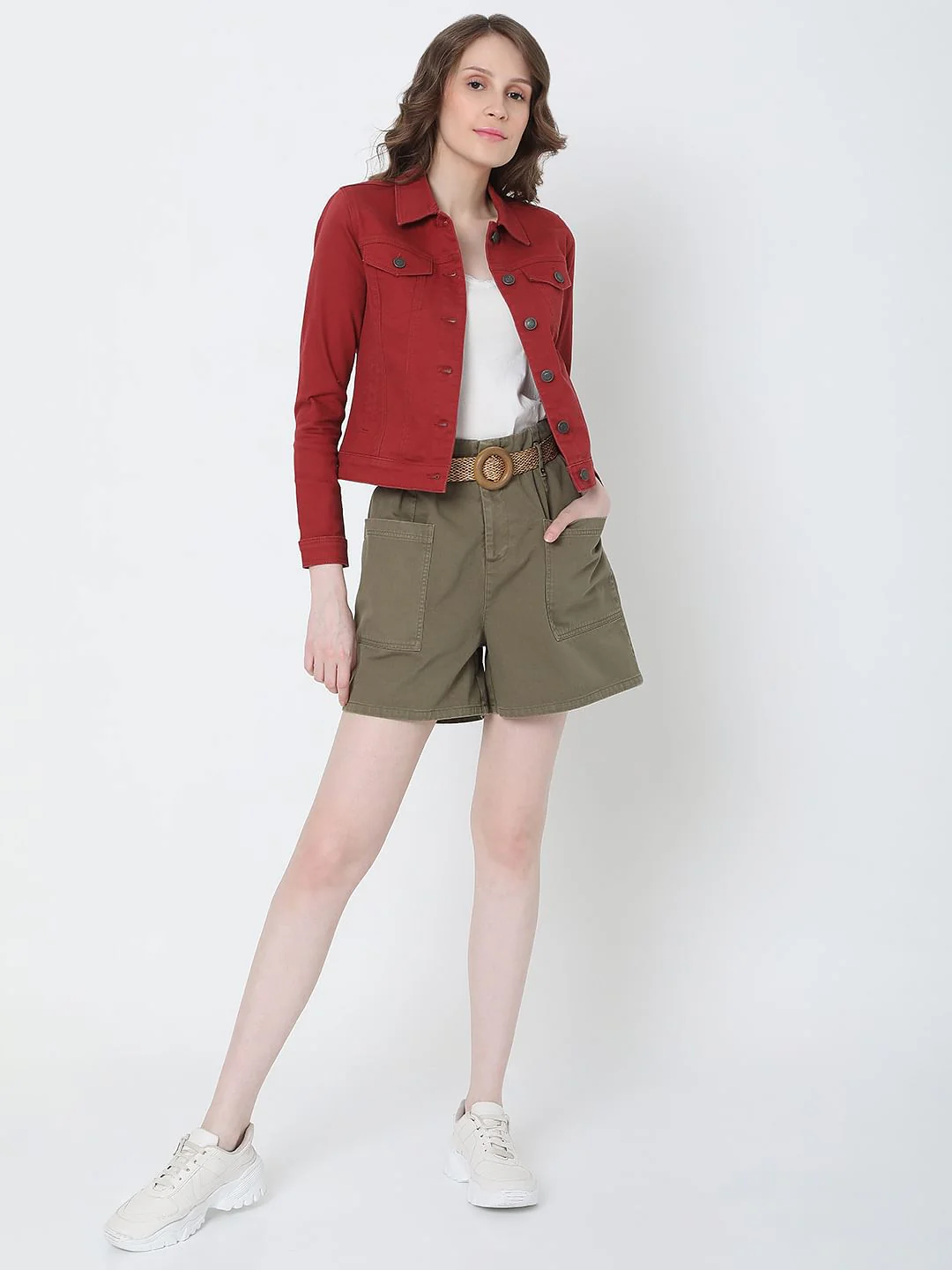 Maroon Denim Jacket - Image 5