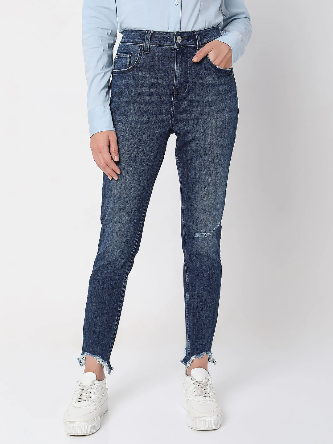 Black High Rise Distressed Wendy Skinny Jeans - Image 2