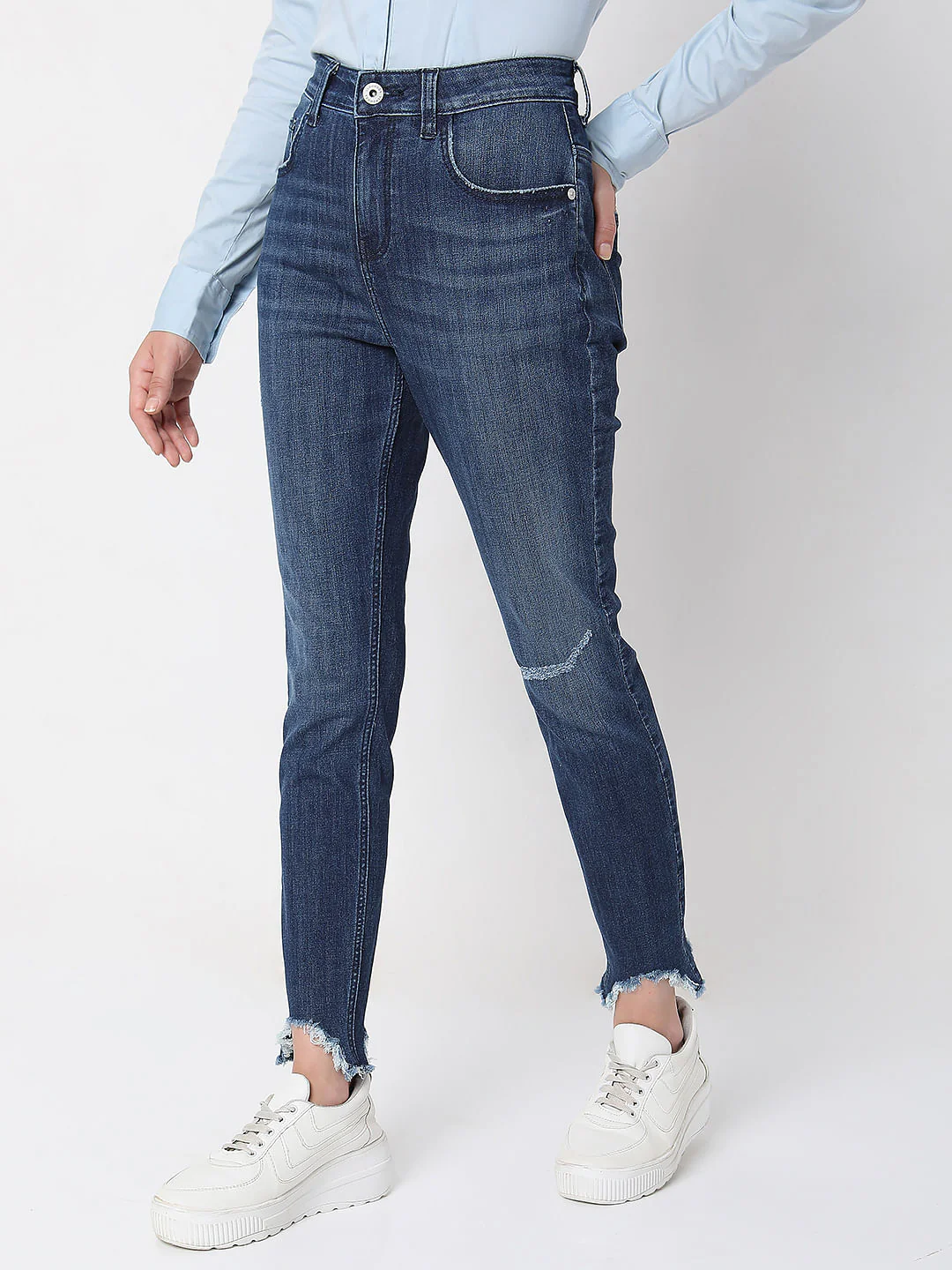 Black High Rise Distressed Wendy Skinny Jeans - Image 3
