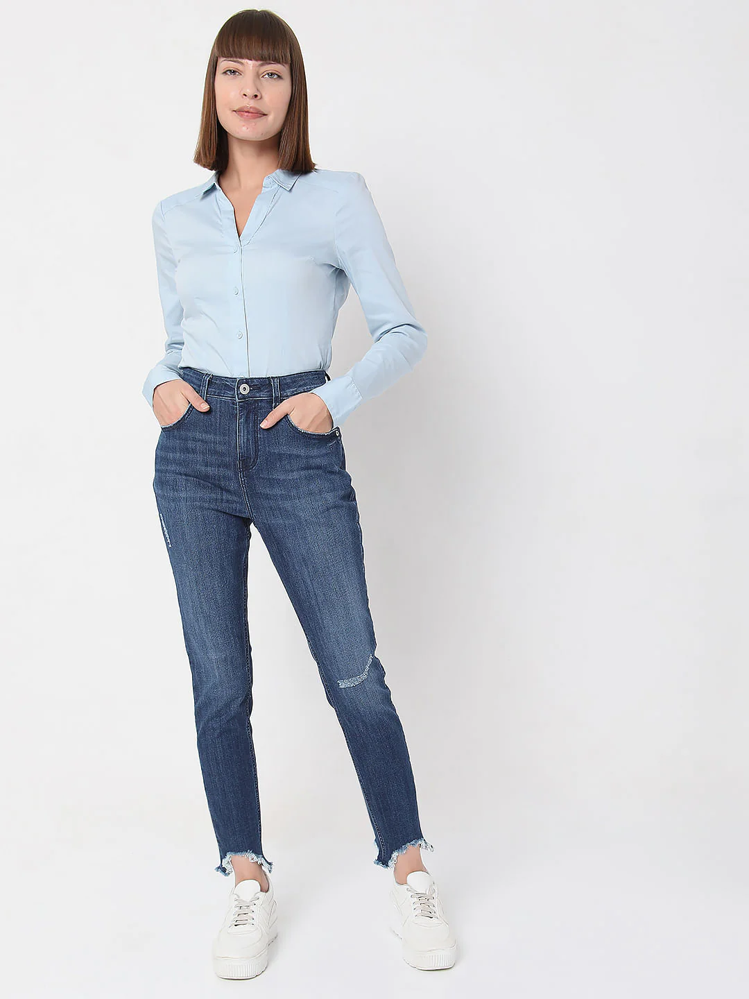 Black High Rise Distressed Wendy Skinny Jeans - Image 6